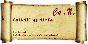 Csikány Nimfa névjegykártya